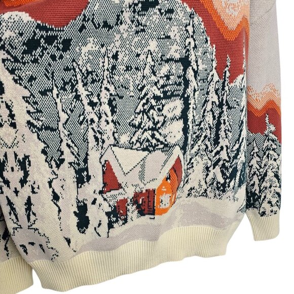Roots Mens Landscape Intarsia Crewneck Long Sleeve Sweatshirt, Stretch, Size 2XL - Picture 3 of 11